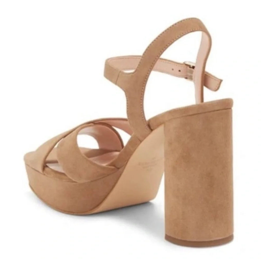 *NEW* KATE SPADE Delphi Block Heel Platform Sandal In Roasted Almond Size 10 A26
